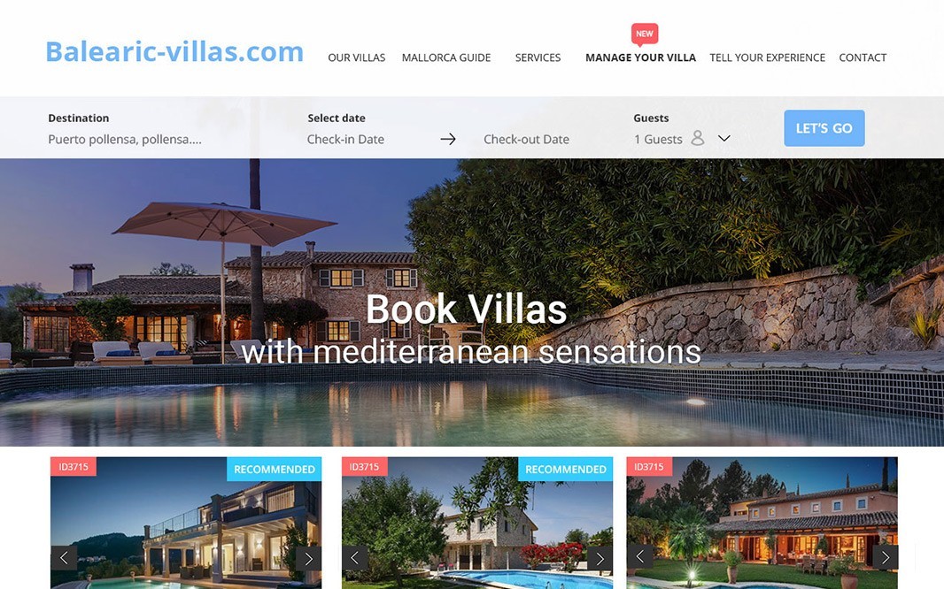 Diseño Páginas web villas mallorca